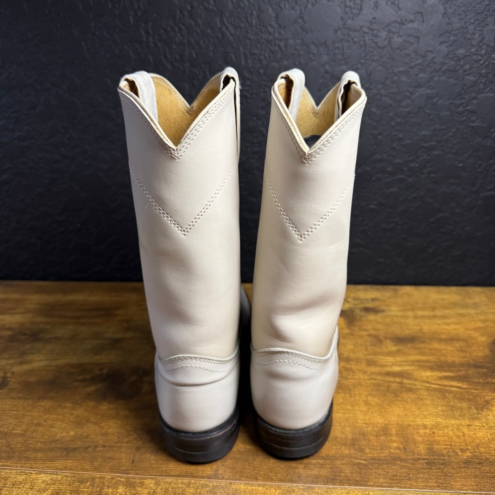 Diamond J 3713 White Leather Western Cowboy Boots Womens Size 5.5 B - Picture 4 of 6